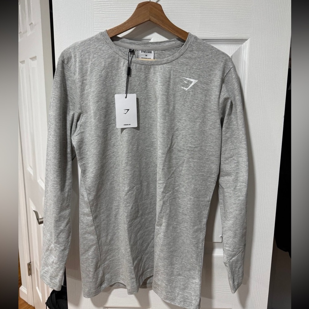 Gymshark Men's Gray silver Long Sleeve Shirt size medium